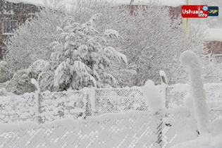 14:53 hs. Ushuaia se viste de blanco