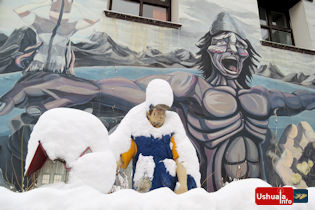 11:51 hs. Ushuaia bajo la nieve