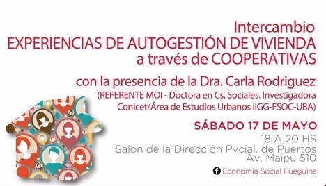 Realizarán intercambio de experiencias de autogestion de viviendas mediante cooperativas